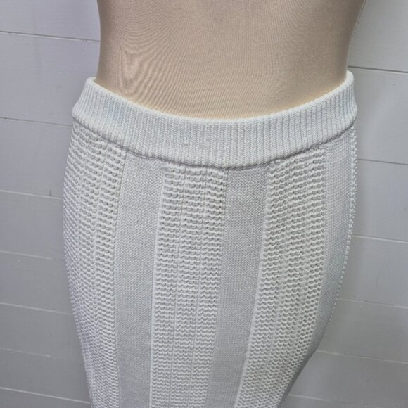 En Saison White Knit Midaxi Skirt Size M - Picture 4 of 11